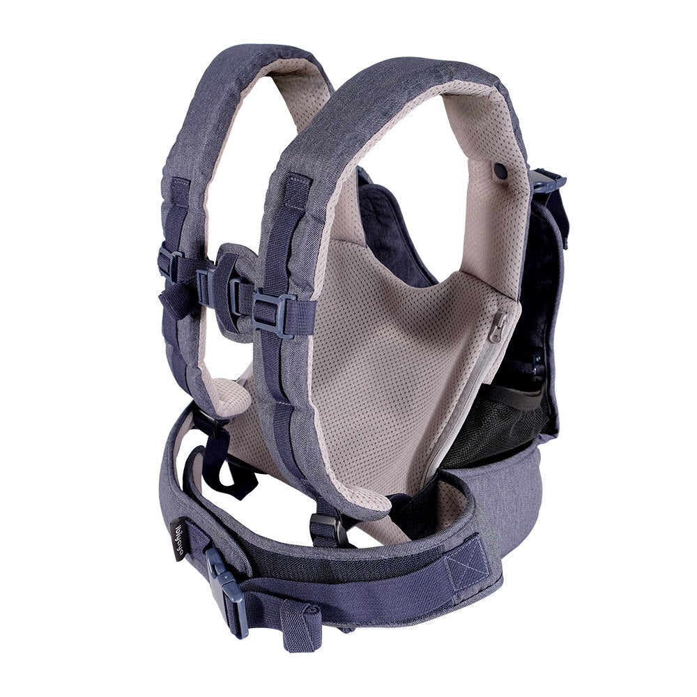 Ibiyaya Hug Pack Padded & Mesh Dog Sling Carrier-denim Blue