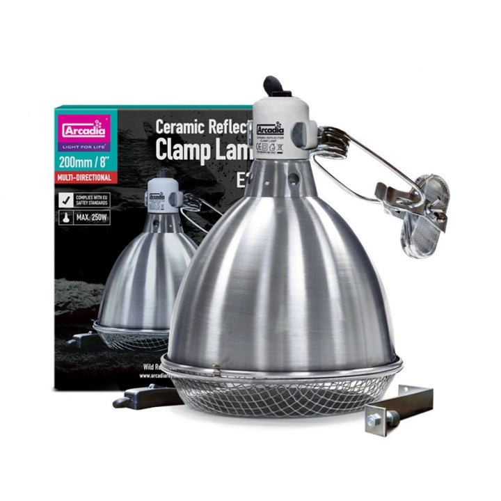 Arcadia Clamp Lamp Reflector Stainless 20cm