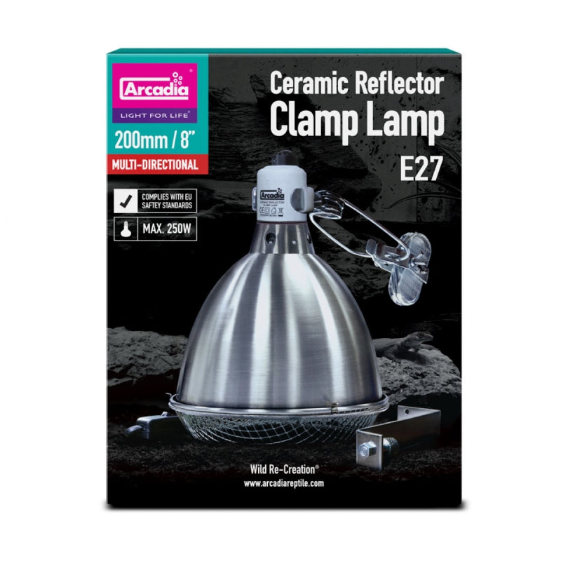 Arcadia Clamp Lamp Reflector Stainless 20cm