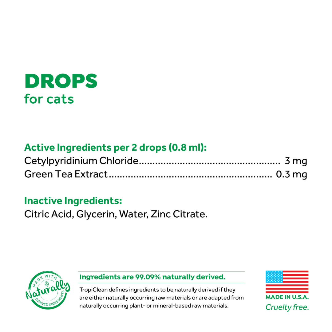 Tropiclean Fresh Breath Drops For Cats 65ml