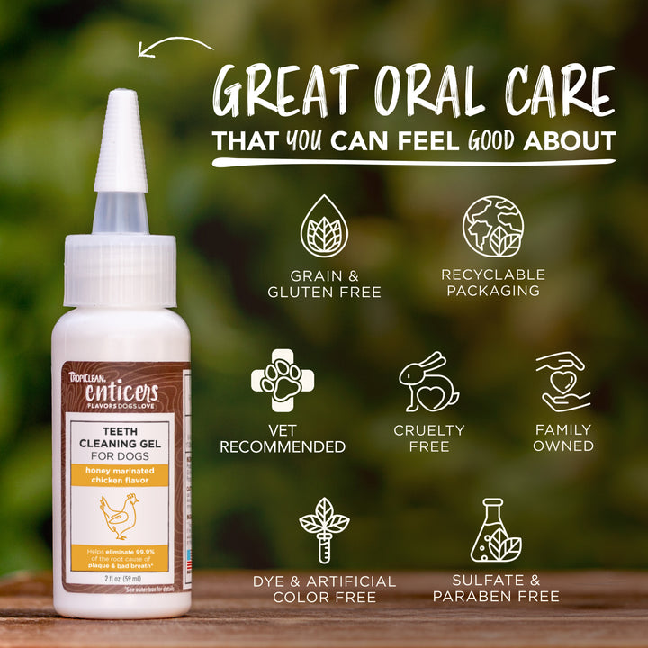 Tropiclean Enticers Teeth Gel Honey Marinated Chicken 59ml