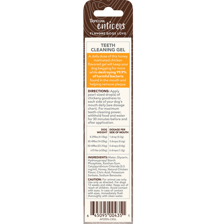 Tropiclean Enticers Teeth Gel Honey Marinated Chicken 59ml