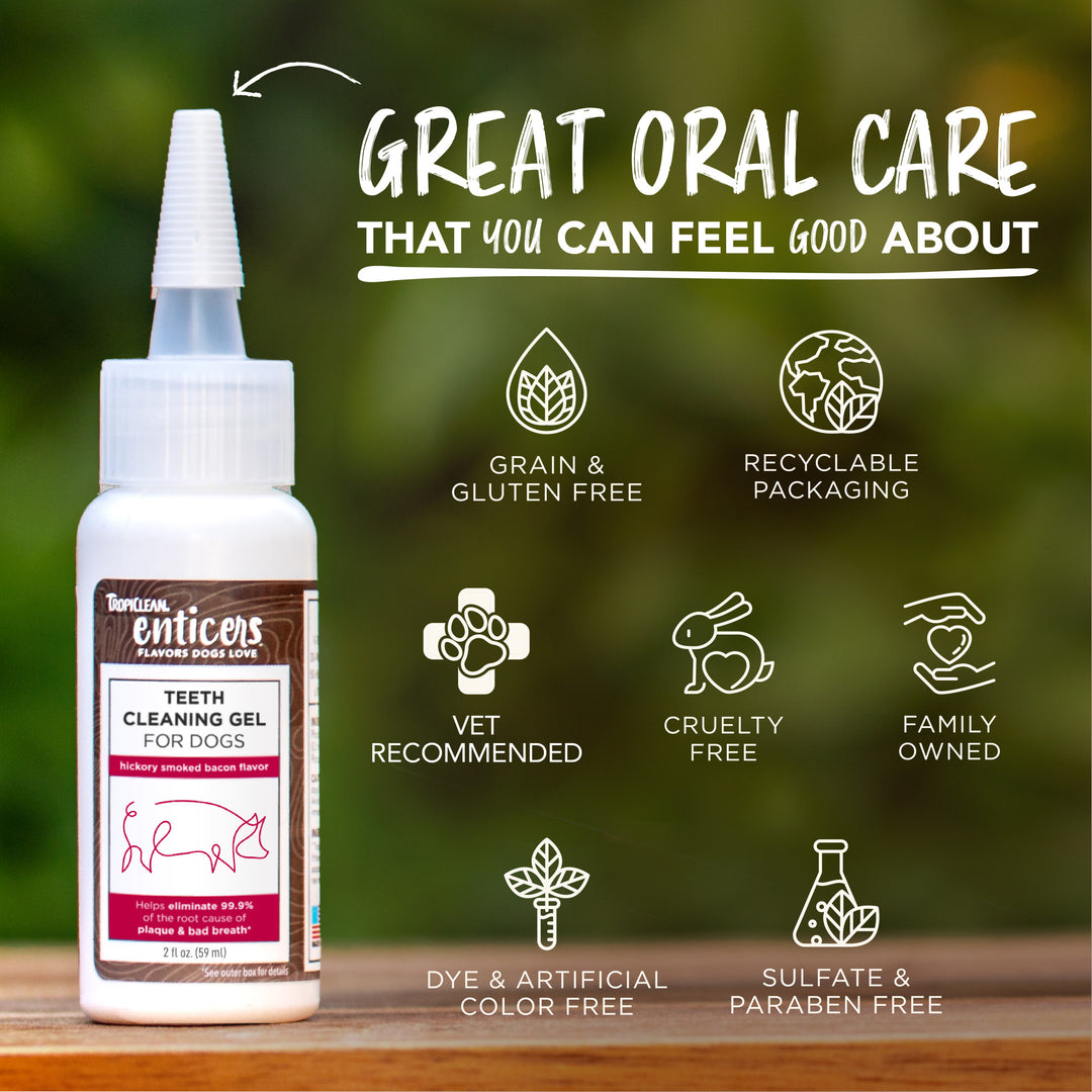 Tropiclean Clean Enticers Teeth Gel Hickory Bacon 59ml