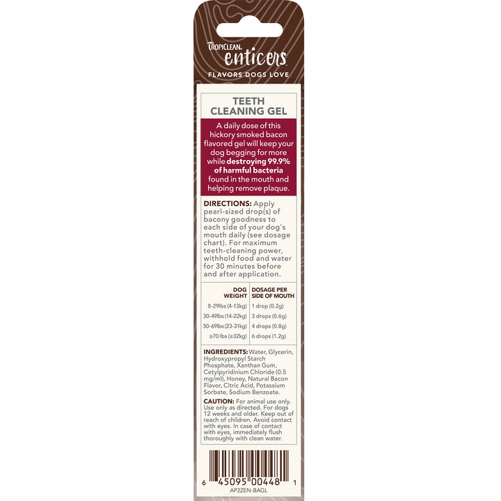 Tropiclean Clean Enticers Teeth Gel Hickory Bacon 59ml
