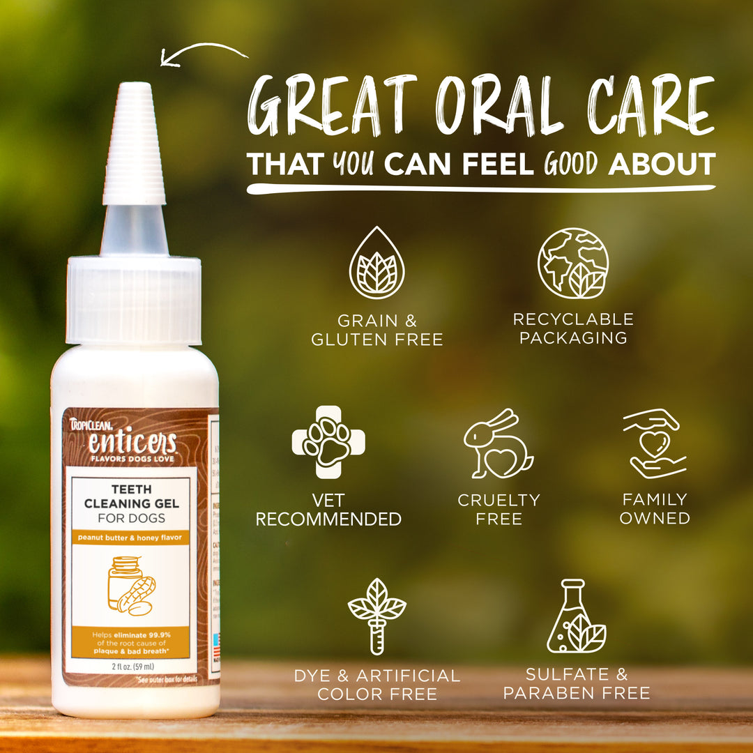 Tropiclean Enticers Teeth Gel Peanut Butter & Honey Flavour 59ml