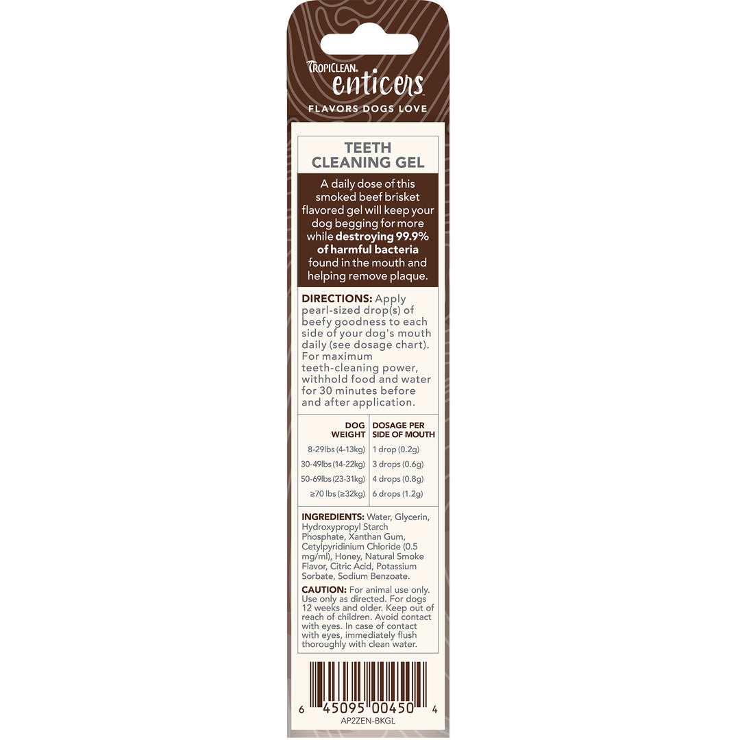 Tropiclean Enticers Teeth Gel Smoked Beef Brisket 59ml