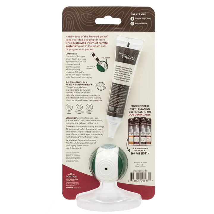 Tropiclean Clean Enticers Kong Dental Ball & Smoked Beef Brisket Gel Small