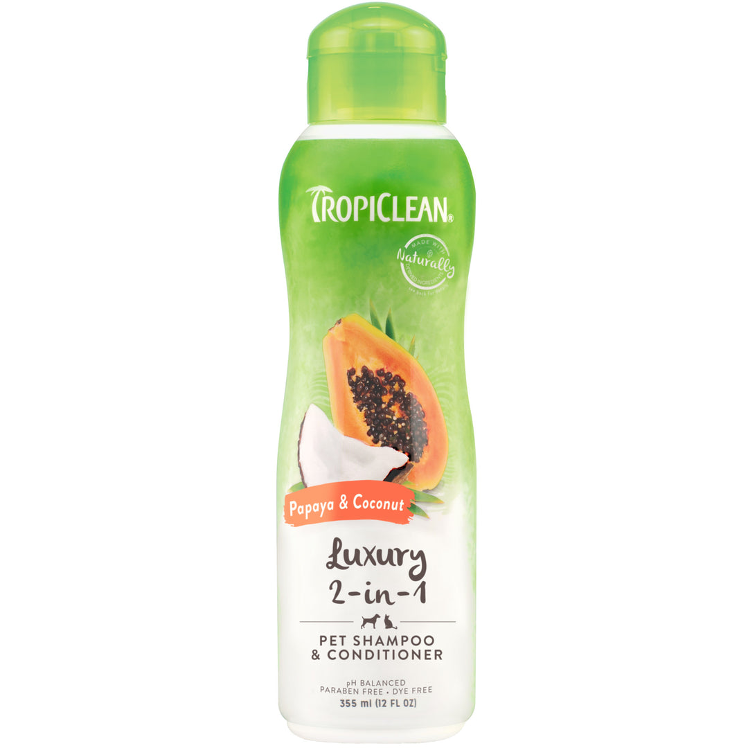 Tropiclean Shampoo Luxury 2-in-1 Papaya & Coconut 355ml