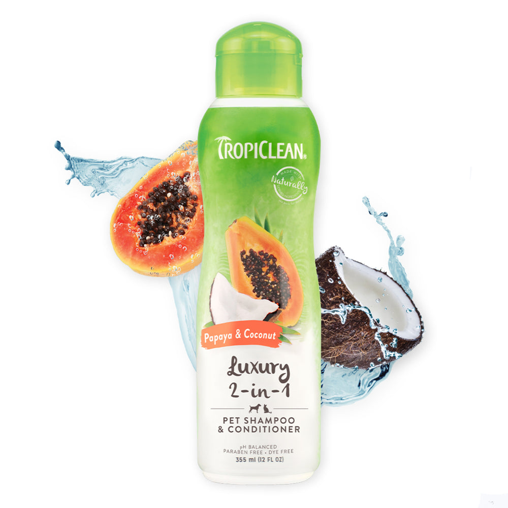 Tropiclean Shampoo Luxury 2-in-1 Papaya & Coconut 355ml