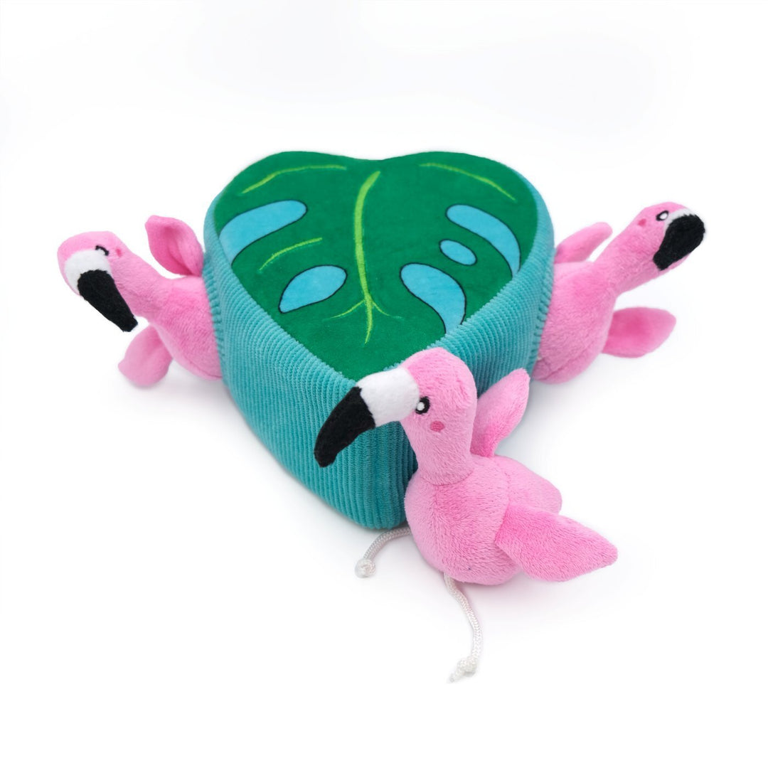 Zippy Paws Zippy Burrow - Flamingos In Monstera