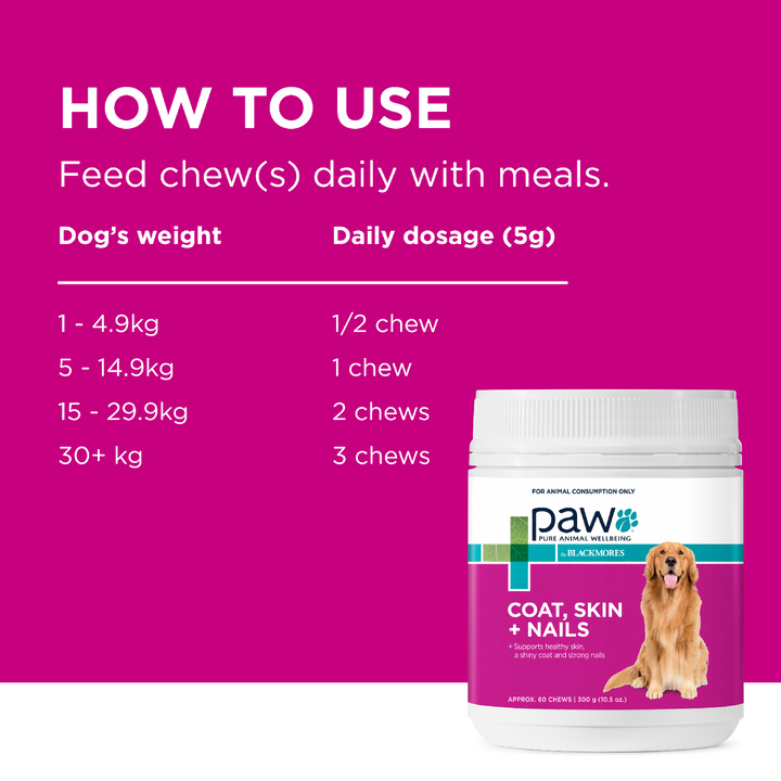 Paw Coat, Skin & Nails Chews 300g 