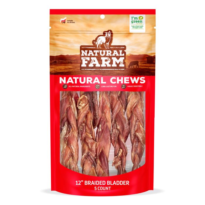 Natural Farm Braided Bladder Sticks 30cm 5pack