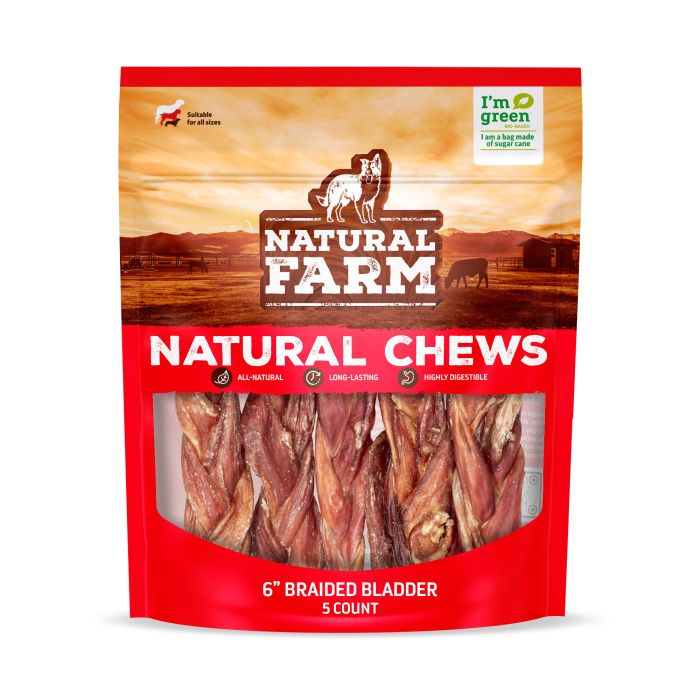 Natural Farm Braided Bladder Sticks 15cm 5pack