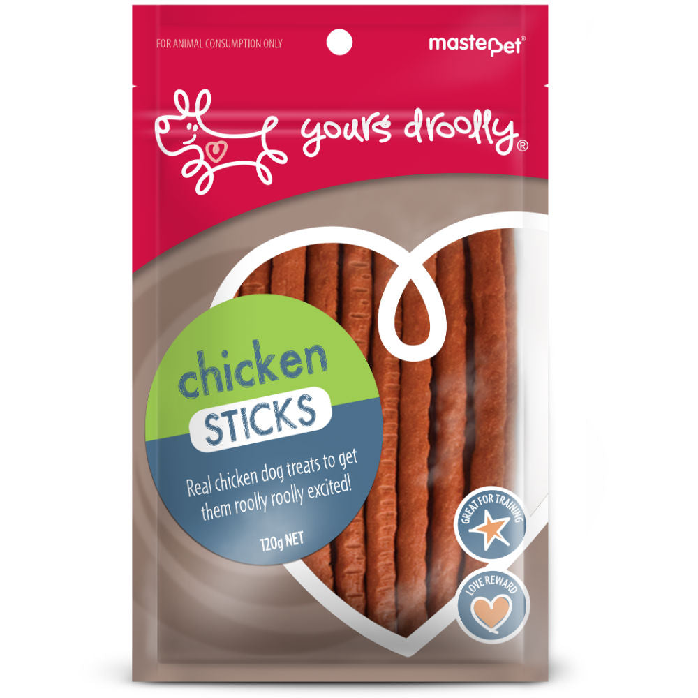 Yours Droolly Dog Treats Chicken Sticks 120g