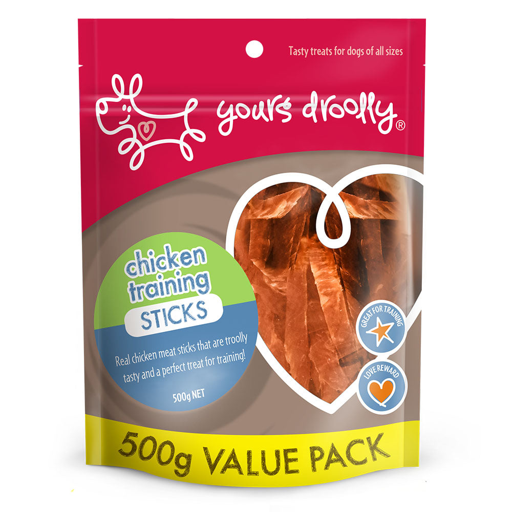 Yours Droolly Dog Treats Chicken Training Sticks 500g