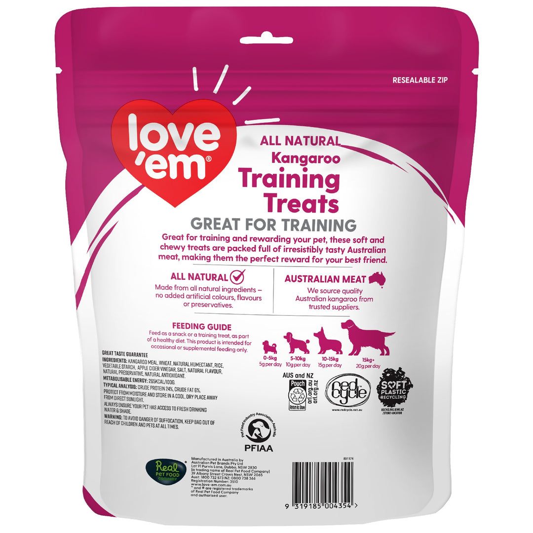 Love'em Kangaroo Training Treats 400g