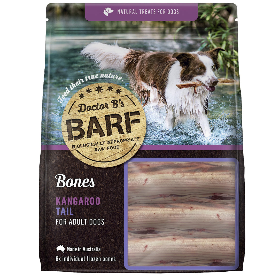 Doctor B's Barf Bones Kangaroo Tail Small 6pk