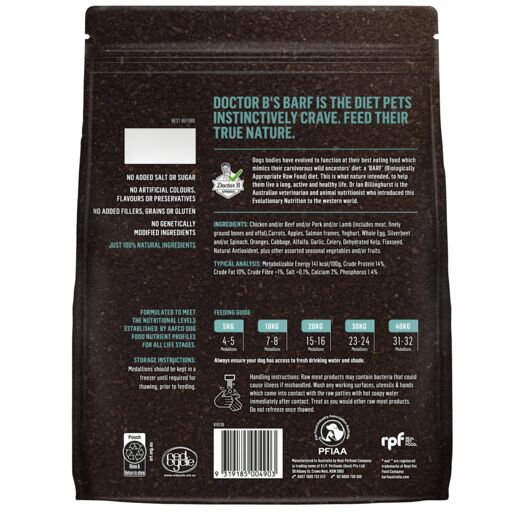 Doctor B's Barf Combo Medallions 1kg