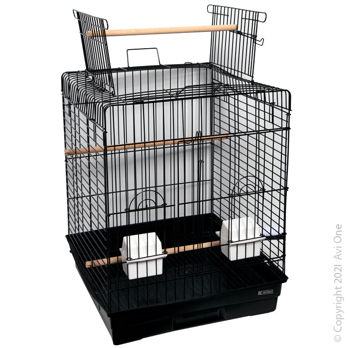 Avi One Bird Cage Square Open Top 46w X 46l X 56.9hcm Black