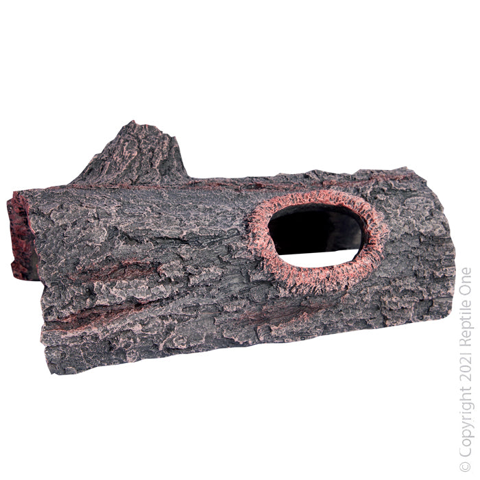 Reptile One Ornament Log W/ 2 Holes Small