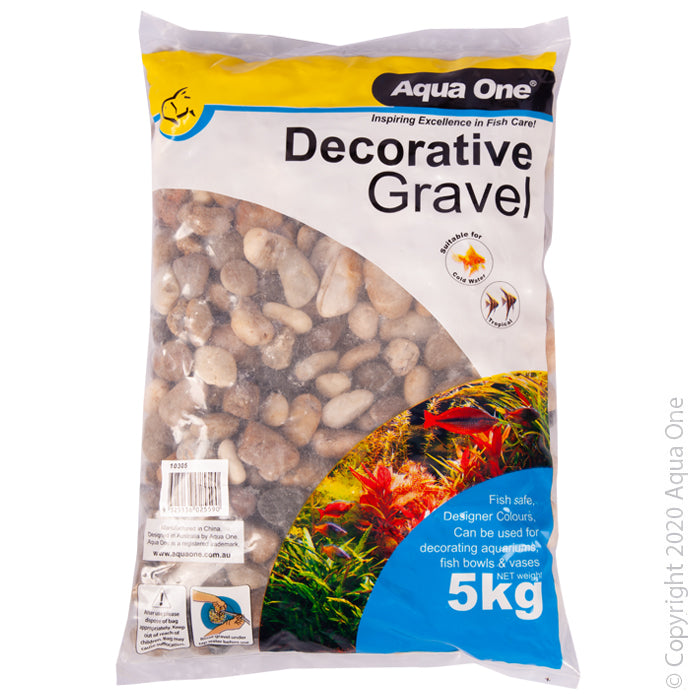 Aqua One Gravel 5kg Natural Polished Stone