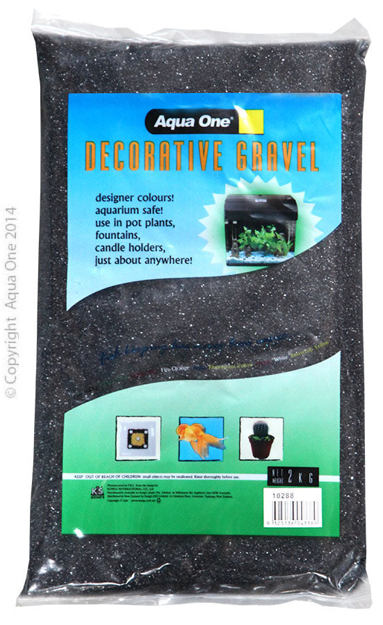 Aqua One Gravel Decorative Black Silica 1-2mm 2kg