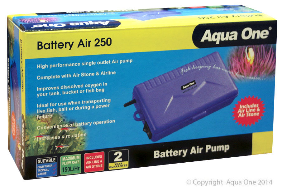 Aqua One Air Pump Battery Air 250 Portable 150lh