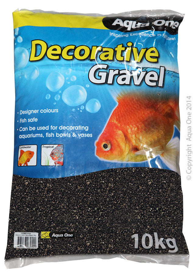 Aqua One Gravel Decorative Black Silica 2-3mm 10kg