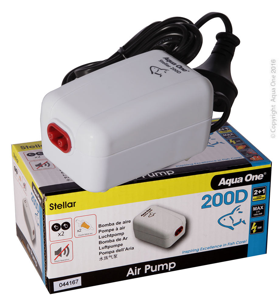 Aqua One Air Pump Stellar 200d 2 X 100lh