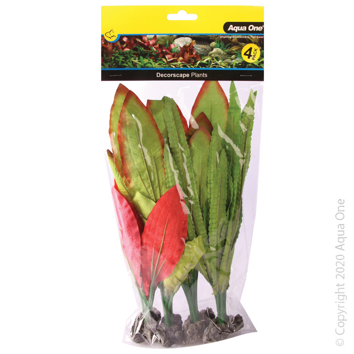 Aqua One Plants Decorscape Silk Plant 4 Pack Mix 2