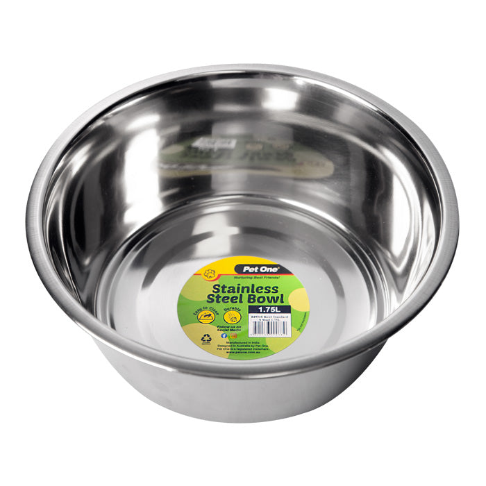 Pet One Stainless Steel Bowl 1.75l