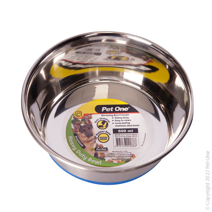 Pet One Stainless Steel Heavy Duty Bowl 600ml