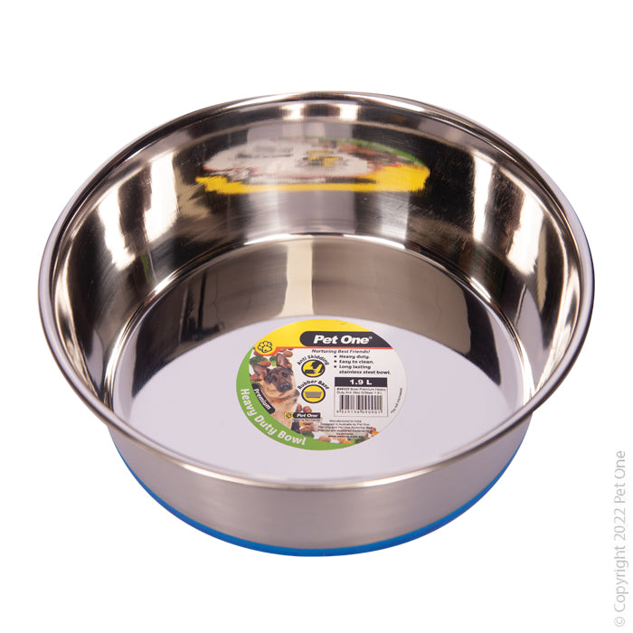 Pet One Stainless Steel Heavy Duty Bowl 1.9l