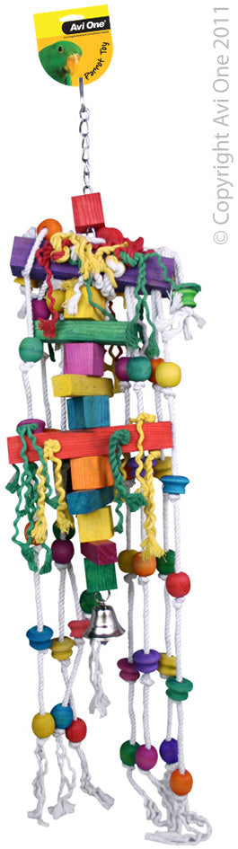 Avi One Parrot Toy Jumbo Wood/rope/bell 108cm