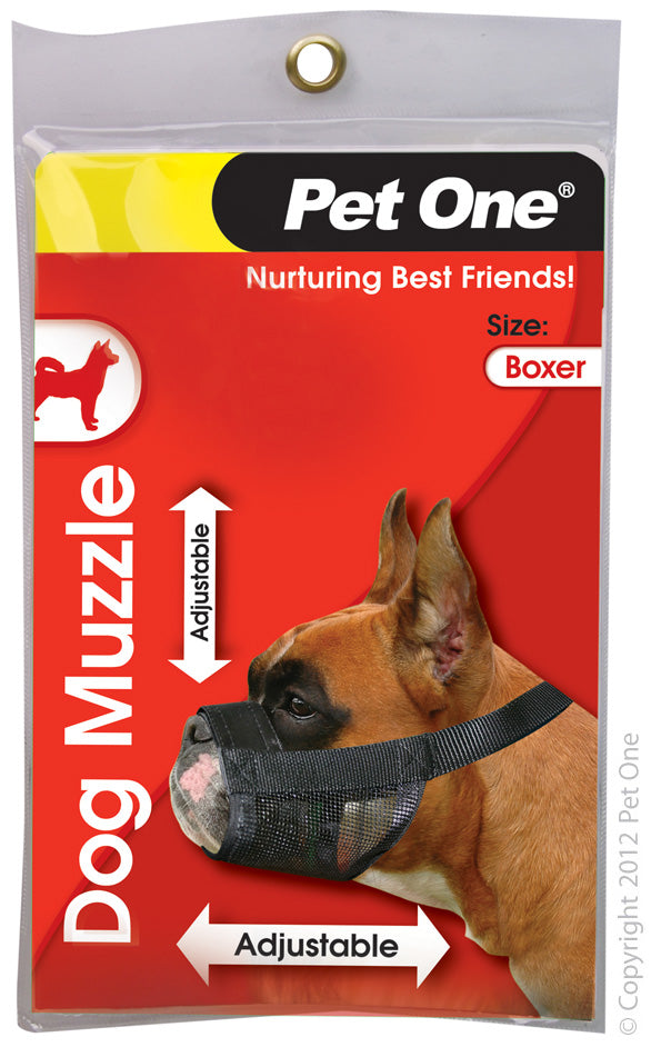 Pet One Muzzle Nylon Adjustable Boxer