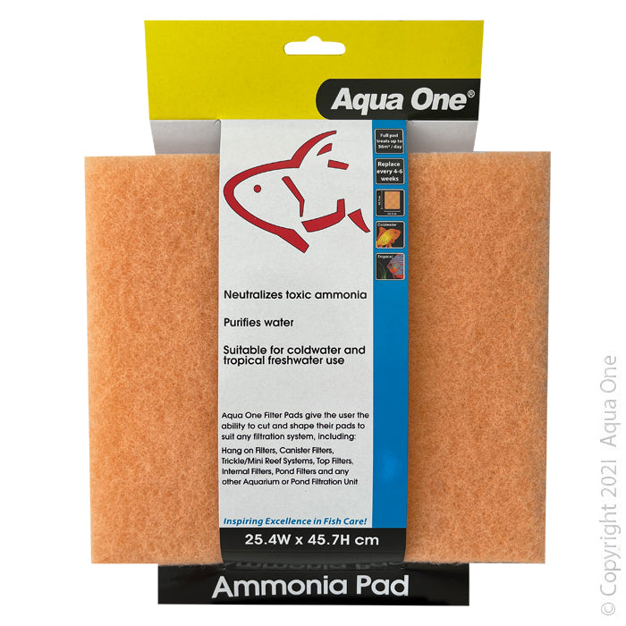 Aqua One Ammonia Pad Self Cut Filter Pad 25.4x45.7cm