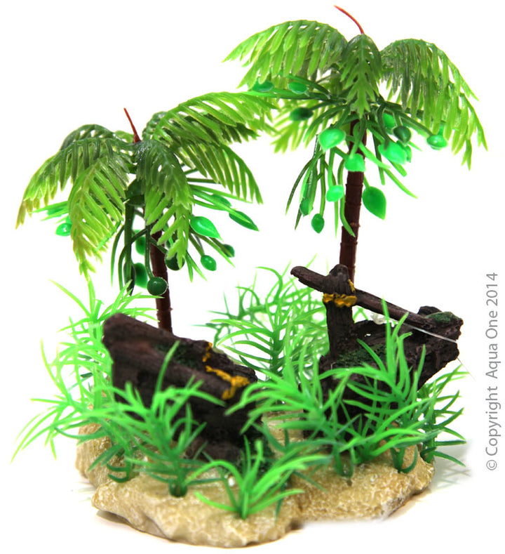 Aqua One Hermit Crab Palm Tree W/ship Wreck