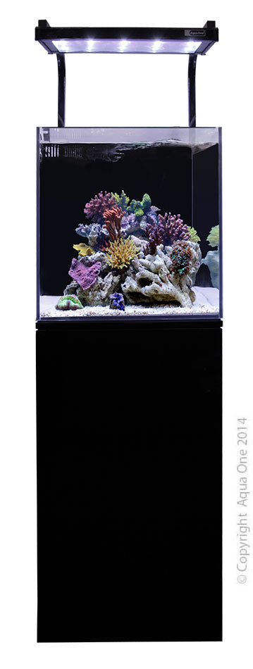 Aqua One Aquarium Minireef 90 Black Marine Aquarium Set 90l 45x45x45cm