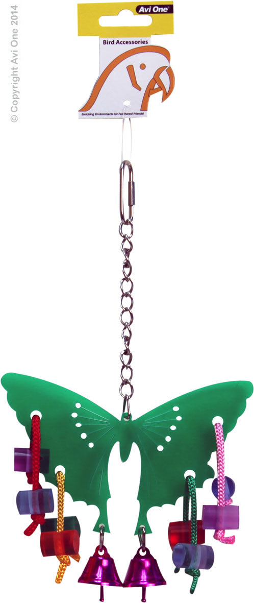 Avi One Parrot Toy Acrylic Butterfly W/bells 22411