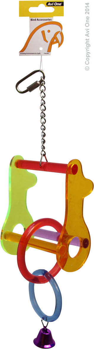 Avi One Parrot Toy Acrylic Keys W/double Loop 22456