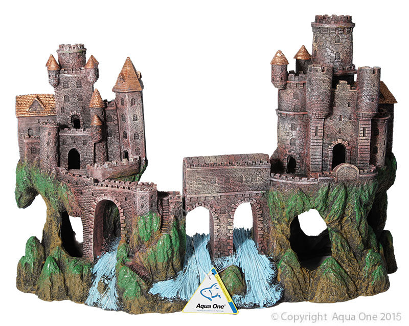 Aqua One Ornament Medieval Castle With River Large 52x17.5x37cm