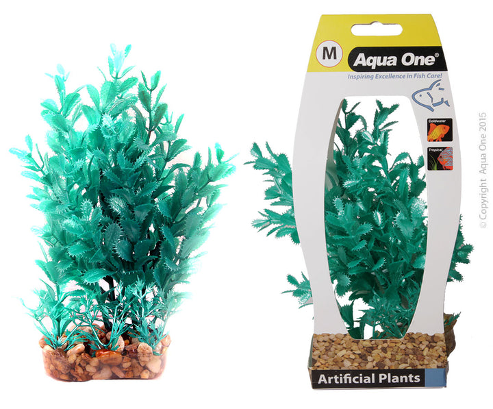 Aqua One Plants Plastic Ludwigia Med 20cm Green