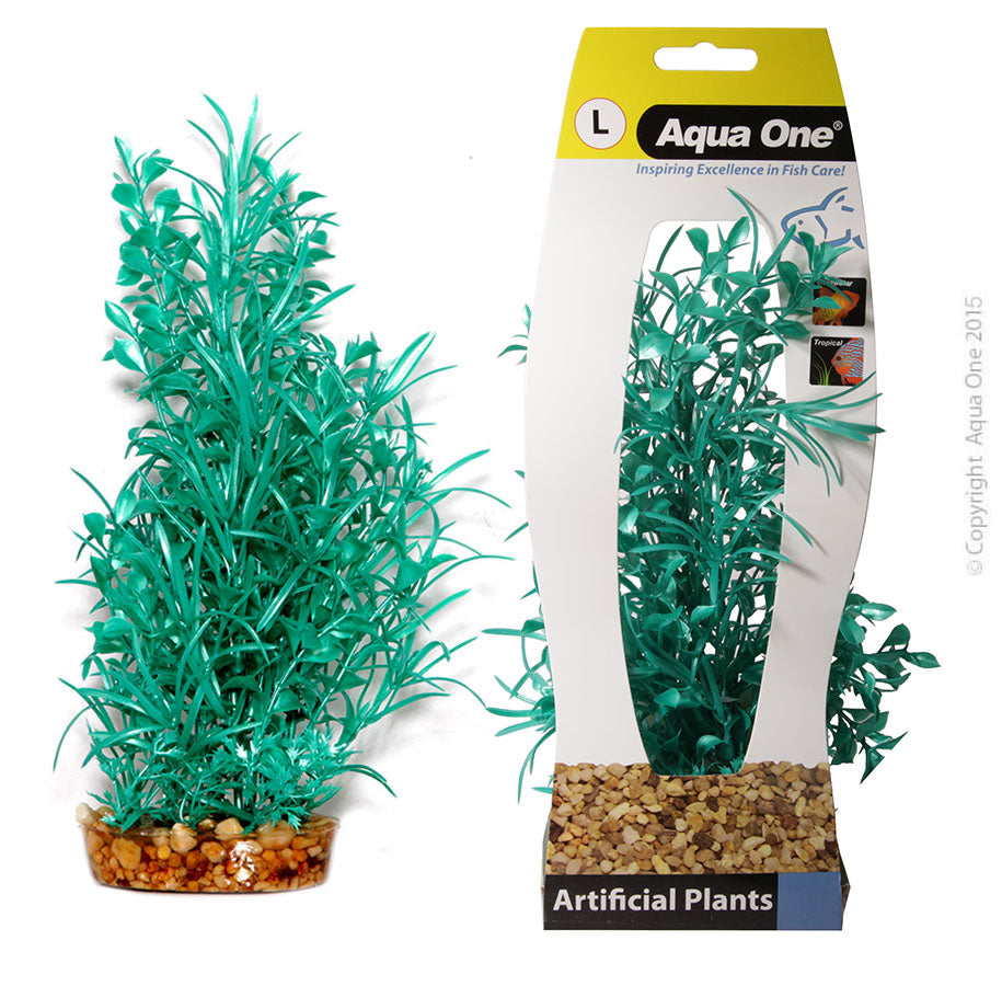 Aqua One Plants Plastic Hygrophila Lge 30cm Green