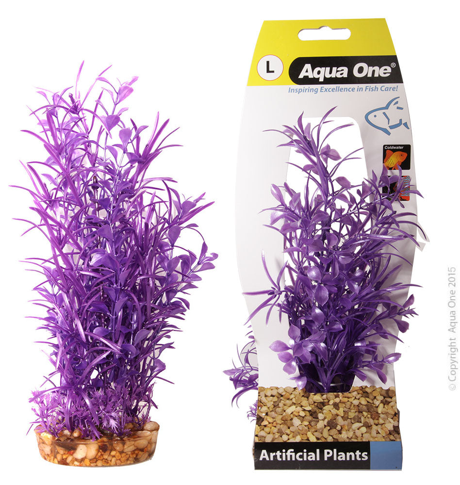 Aqua One Plants Plastic Hygrophila Lge 30cm Purple