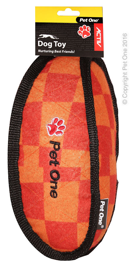 Pet One Dog Toy Activ Tuff Football Orange