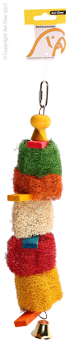 Avi One Bird Toy Loofah Discs W/planks 11x30cm 22861