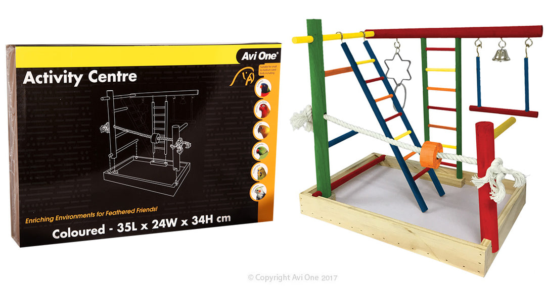 Avi One Activity Centre Coloured Wood 35x24x34