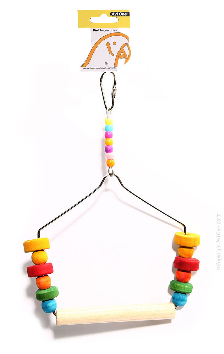 Avi One Bird Toy Coloured Block & Swing 16x23cm