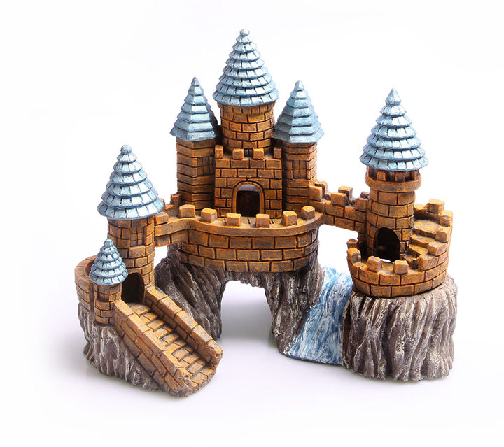 Aqua One Ornament Castle One Rock W/river 32.5x23x27.5cmh