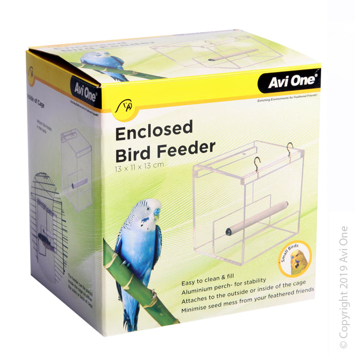 Avi One Bird Feeder No Mess Acrylic Enclosed